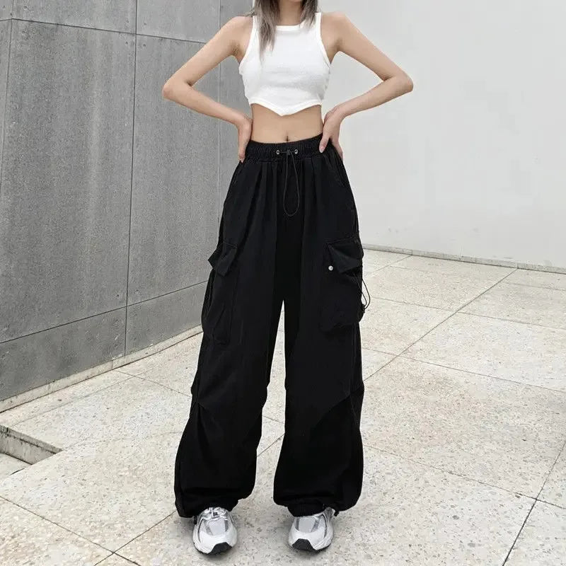American Retro Tooling Slacks Women Loose Drape Straight Beam Foot Wide-Leg Pants