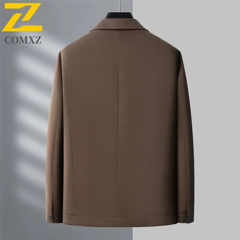 Autumn Leather Jacket Male 2025 New Fashion Classic Casual Lapel Design Coat Stylish Comfort Wear Premium Leather Outerwear
