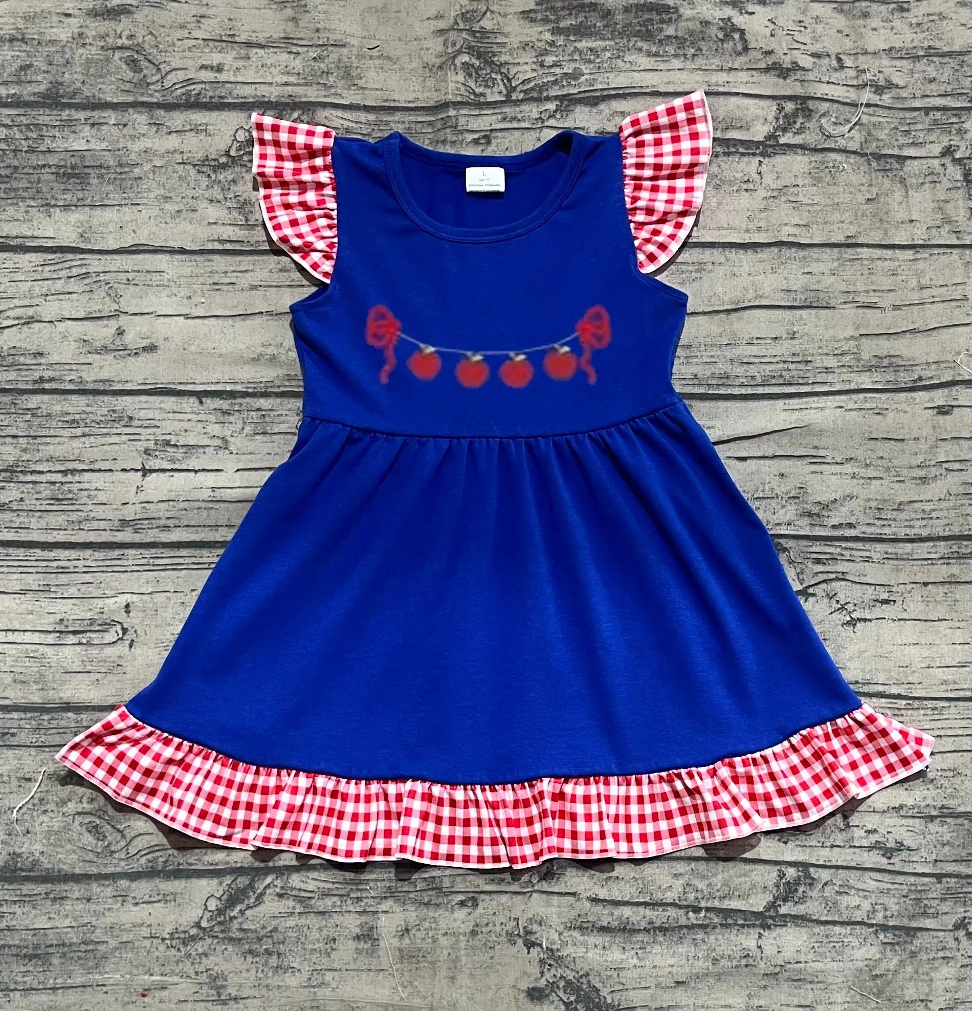 Baby Girls’ Embroidered Apple Dress – Back to School Boutique Outfit